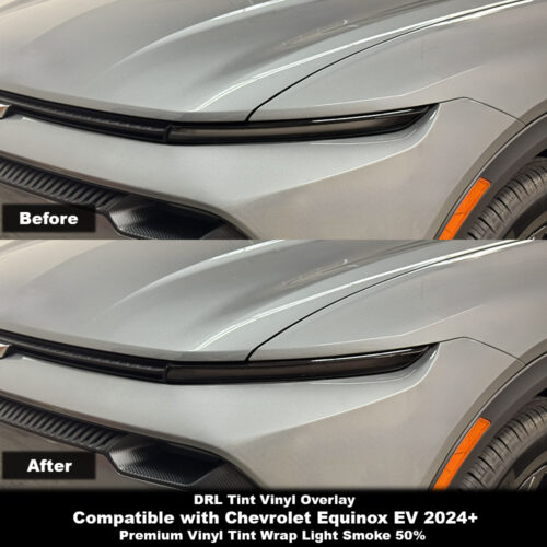 Crux Moto DRL Tint Vinyl Wrap Overlay – Light Smoke 50% | Precision Fit for Chevrolet Equinox EV 2024 +