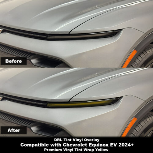 Crux Moto DRL Tint Vinyl Wrap Overlay – Yellow | Precision Fit for Chevrolet Equinox EV 2024 +
