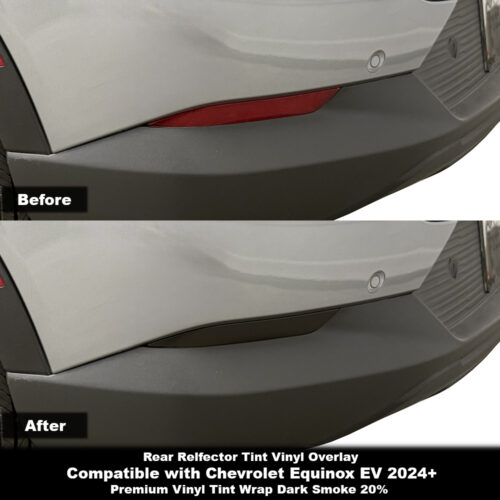 Crux Moto Rear Reflector Tint Vinyl Overlay – Dark Smoke 20% | Precision Fit for Chevrolet Equinox EV 2024 +