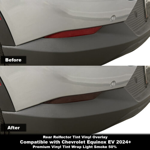 Crux Moto Rear Reflector Tint Vinyl Overlay – Light Smoke 50% | Precision Fit for Chevrolet Equinox EV 2024 +