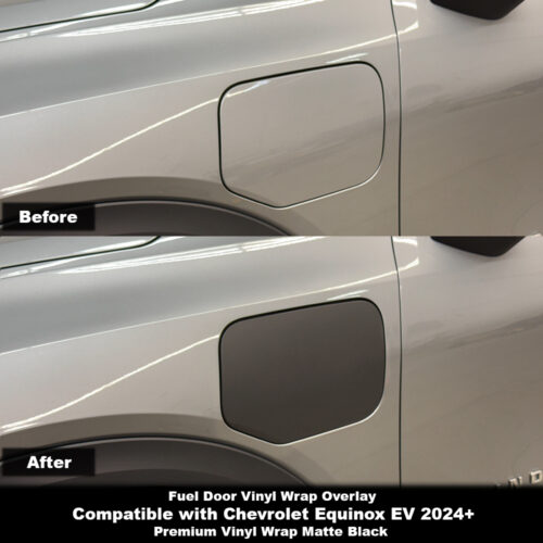 Crux Moto Fuel Door Vinyl Wrap Overlay | Matte Black | Precision Fit compatible with Chevrolet Equinox EV 2024 +