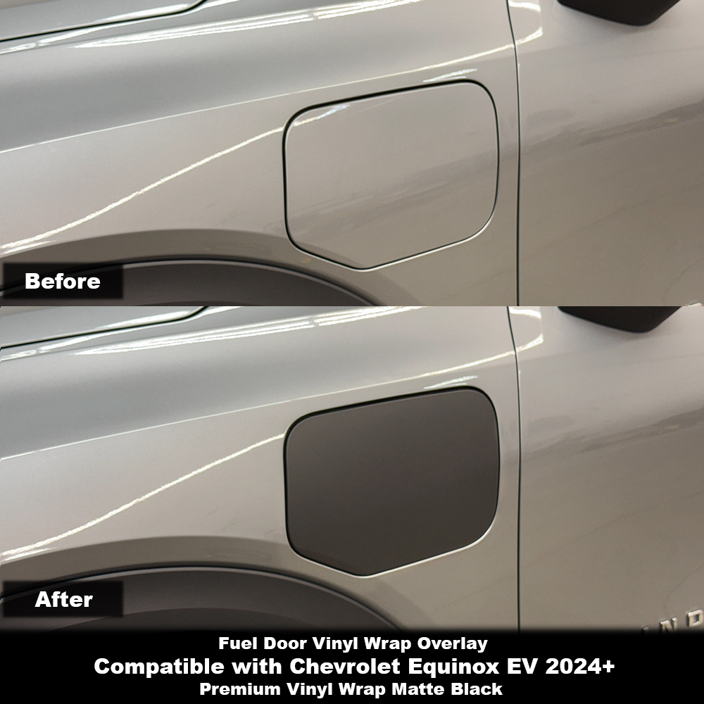 Crux Moto Fuel Door Vinyl Wrap Overlay | Matte Black | Precision Fit compatible with Chevrolet Equinox EV 2024 +