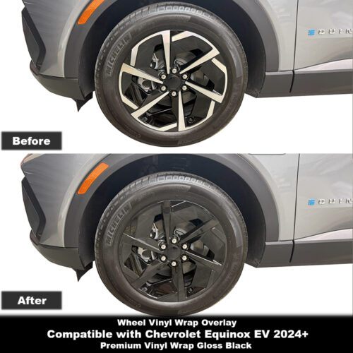 Crux Moto 19" Wheel Vinyl Wrap Overlay | Gloss Black | Precision Fit compatible with Chevrolet Equinox EV 2024 +