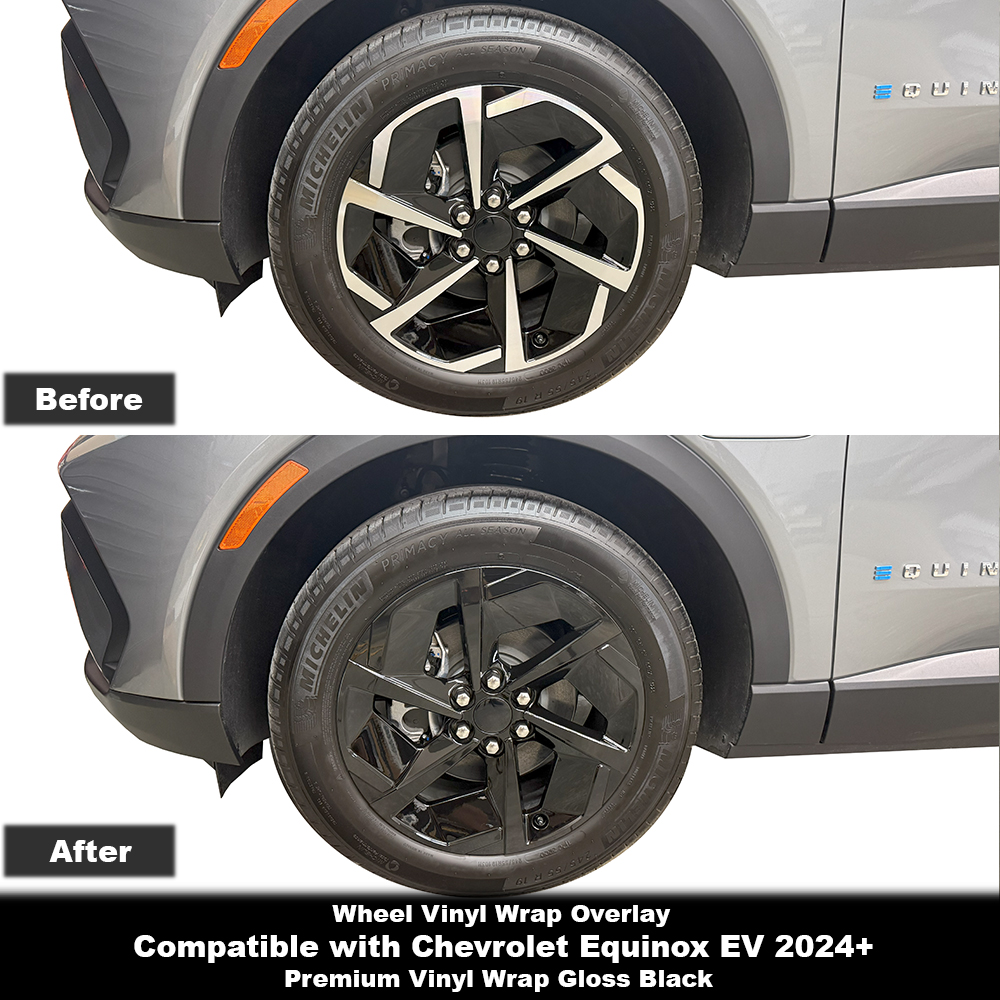 Crux Moto 19" Wheel Vinyl Wrap Overlay | Gloss Black | Precision Fit compatible with Chevrolet Equinox EV 2024 +