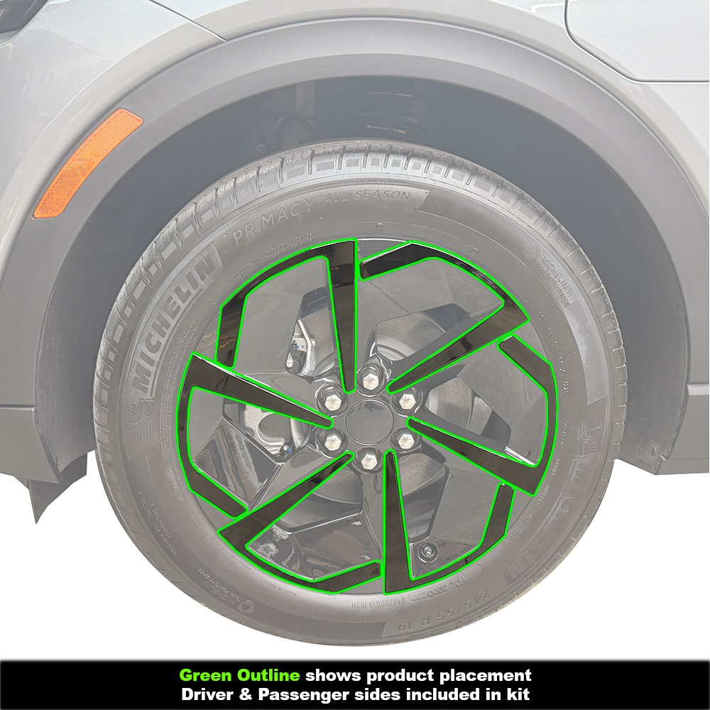 Crux Moto 19" Wheel Vinyl Wrap Overlay | Gloss Black | Precision Fit compatible with Chevrolet Equinox EV 2024 + - Image 3