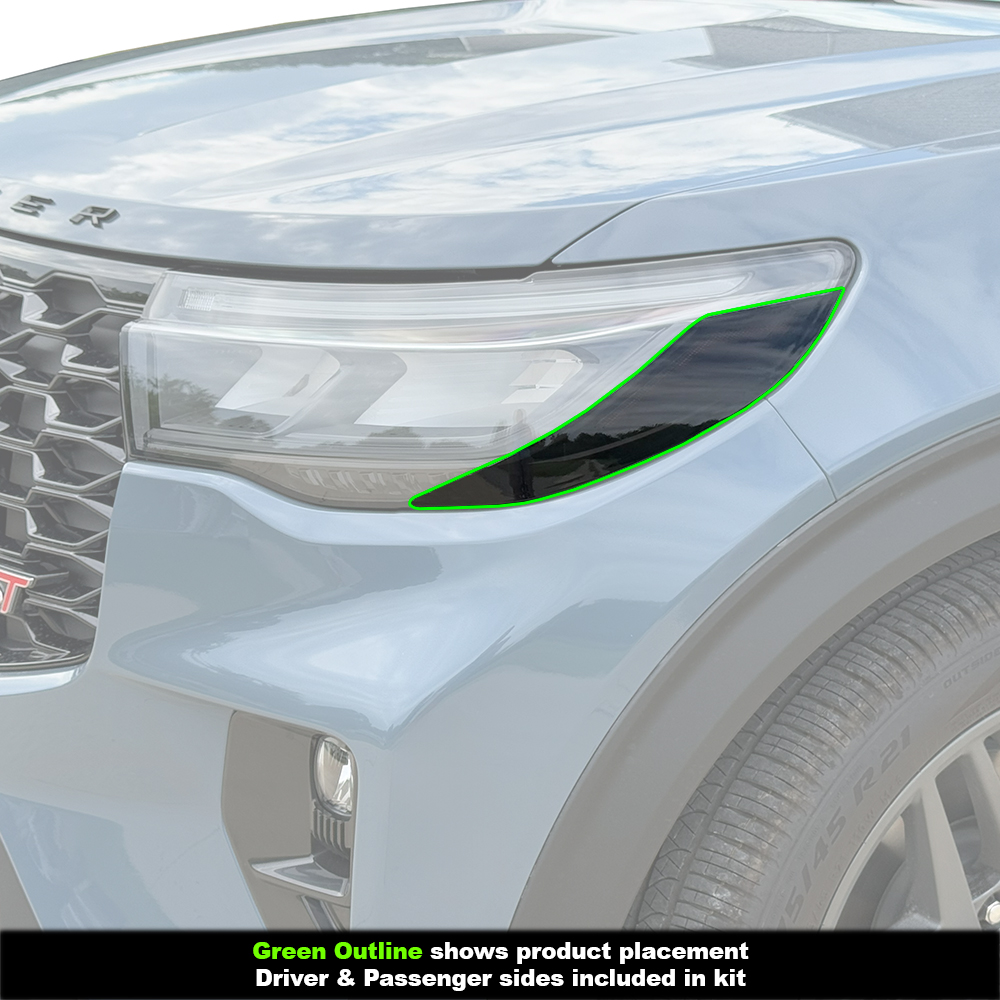 Crux Moto Headlight Tint Vinyl Overlay – Dark Smoke 20% | Precision Fit for Ford Explorer 2025 + - Image 3