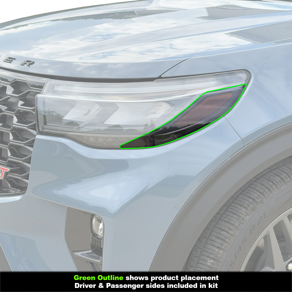 Crux Moto Headlight Tint Vinyl Overlay – Light Smoke 50% | Precision Fit for Ford Explorer 2025 + - Image 3