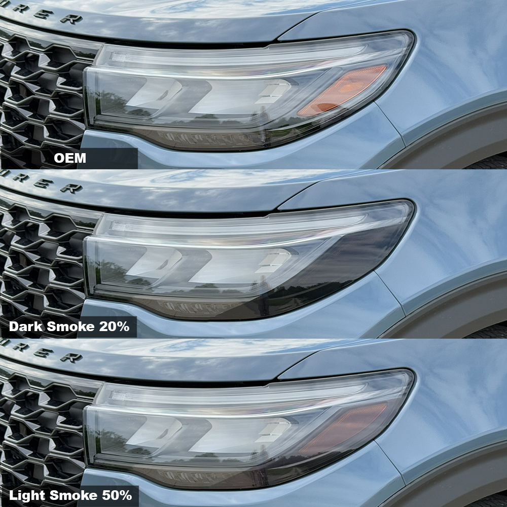 Crux Moto Headlight Tint Vinyl Overlay – Light Smoke 50% | Precision Fit for Ford Explorer 2025 + - Image 4