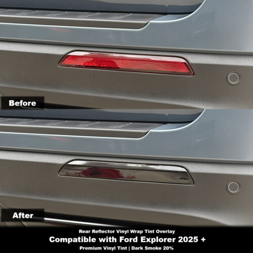 Crux Moto Reflector Tint Vinyl Overlay – Dark Smoke 20% | Precision Fit for Ford Explorer 2025 +