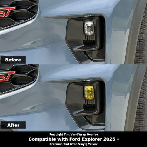 Crux Moto Fog Light Tint Vinyl Overlay – Yellow | Precision Fit for Ford Explorer 2025 +