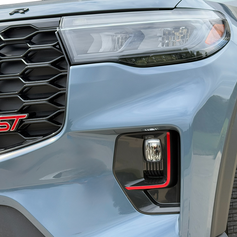 Crux Motorsports Fog Pin Stripe Vinyl Overlay Decal - Red | Precision fit For Ford Explorer 2025 +