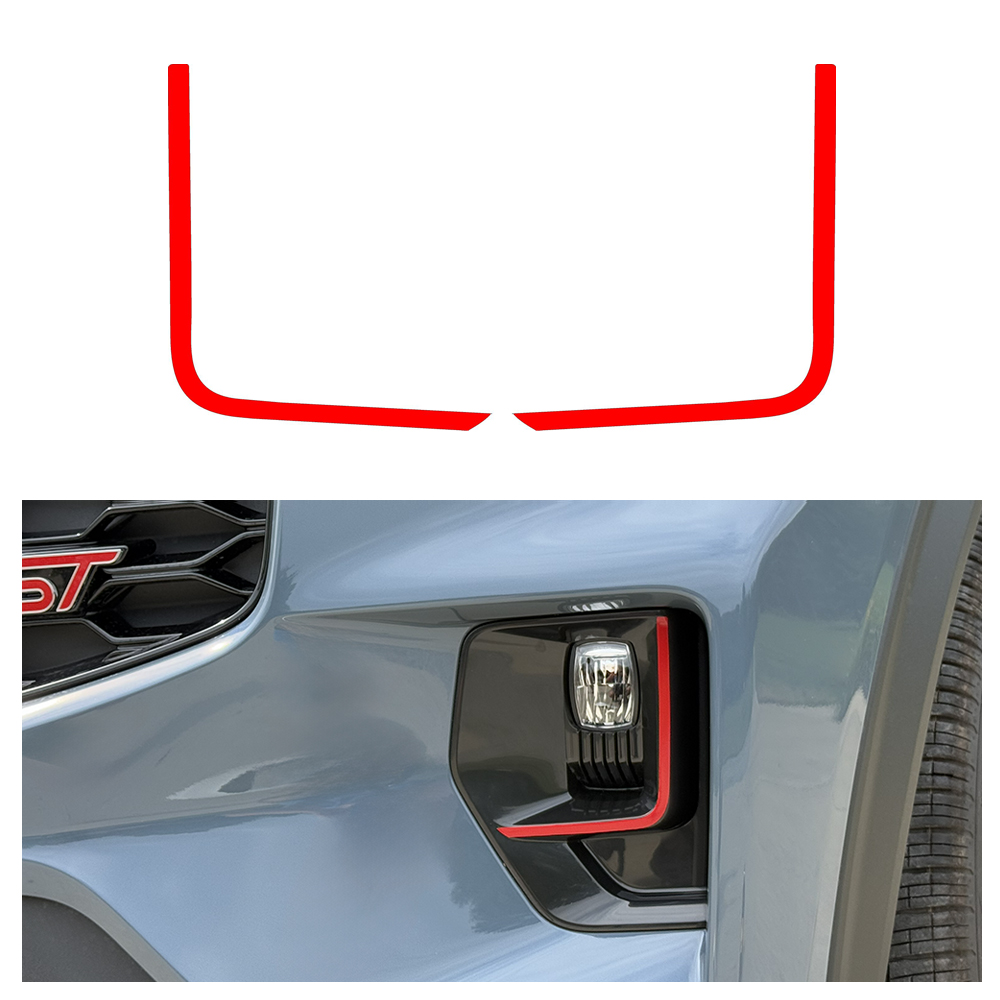 Crux Motorsports Fog Pin Stripe Vinyl Overlay Decal - Red | Precision fit For Ford Explorer 2025 + - Image 4