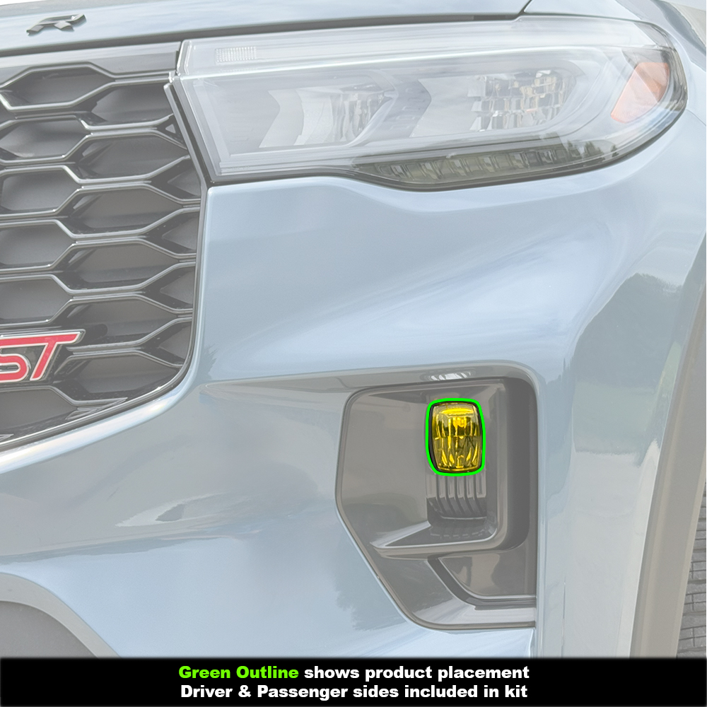 Crux Moto Fog Light Tint Vinyl Overlay – Yellow | Precision Fit for Ford Explorer 2025 + - Image 3