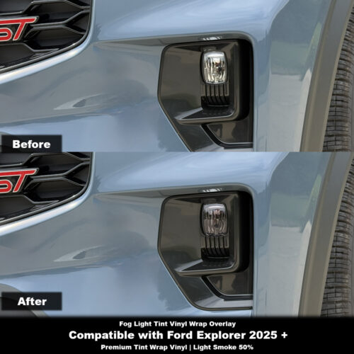 Crux Moto Fog Light Tint Vinyl Overlay – Light Smoke 50% | Precision Fit for Ford Explorer 2025 +