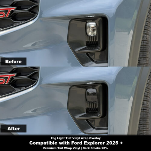 Crux Moto Fog Light Tint Vinyl Overlay – Dark Smoke 20% | Precision Fit for Ford Explorer 2025 +