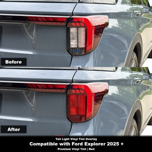 Crux Moto Tail Light Tint Vinyl Overlay – Red | Precision Fit for Ford Explorer 2025 +