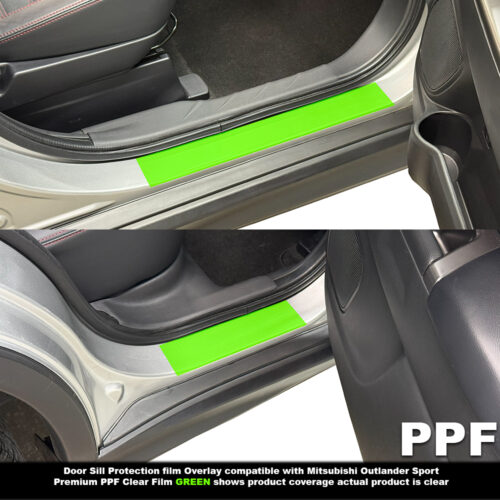 Crux Moto Door Sill Paint Protection Film Vinyl Overlay | Precision Fit for Mitsubishi Outlander Sport 2020 +