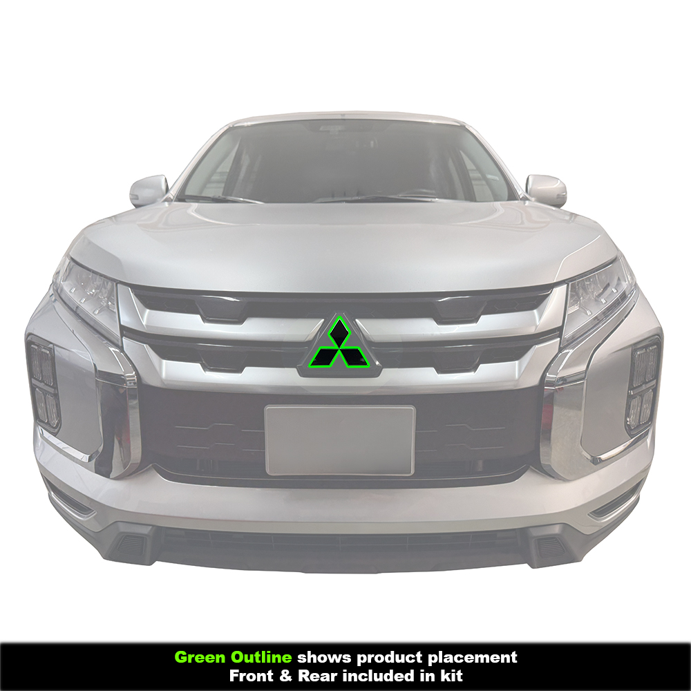 Crux Moto Emblem Vinyl Wrap Overlay - Gloss Black | Precision fit compatible with Mitsubishi Outlander Sport 2020 + - Image 3