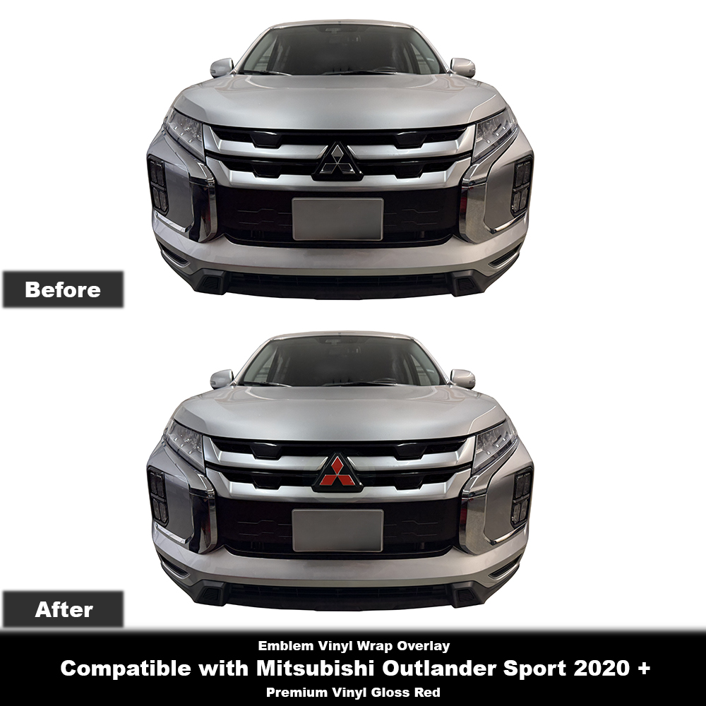 Crux Moto Emblem Vinyl Wrap Overlay - Red | Precision fit compatible with Mitsubishi Outlander Sport 2020 +