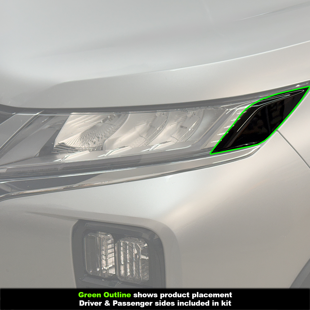 Crux Moto Headlight Tint Vinyl Overlay – Dark Smoke 20% | Precision Fit for Mitsubishi Outlander Sport 2020 + - Image 3