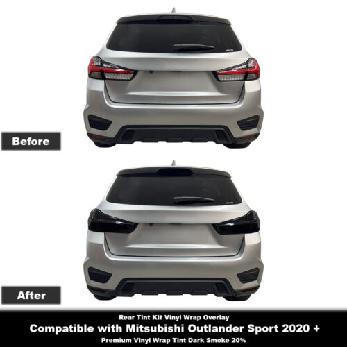 Crux Moto Rear Tint Kit Vinyl Overlays – Dark Smoke 20% | Precision Fit for Mitsubishi Outlander Sport 2020 +