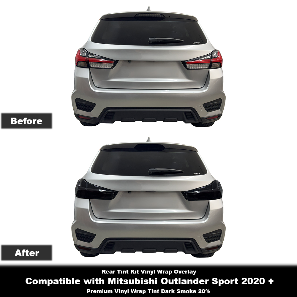 Crux Moto Rear Tint Kit Vinyl Overlays – Dark Smoke 20% | Precision Fit for Mitsubishi Outlander Sport 2020 +