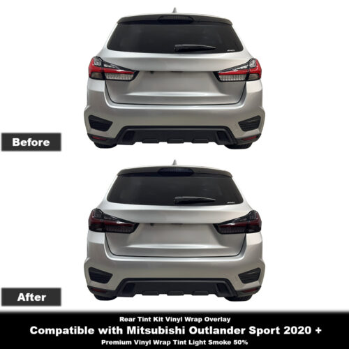 Crux Moto Rear Tint Kit Vinyl Overlays – Light Smoke 50% | Precision Fit for Mitsubishi Outlander Sport 2020 +