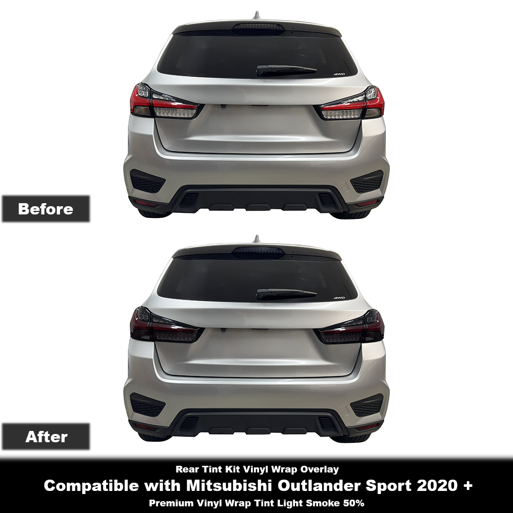 Crux Moto Rear Tint Kit Vinyl Overlays – Light Smoke 50% | Precision Fit for Mitsubishi Outlander Sport 2020 +