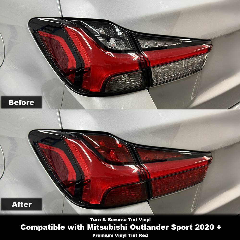 Crux Moto Rear Tail Light Tint Vinyl Overlay – Red | Precision Fit for Mitsubishi Outlander Sport 2020 +