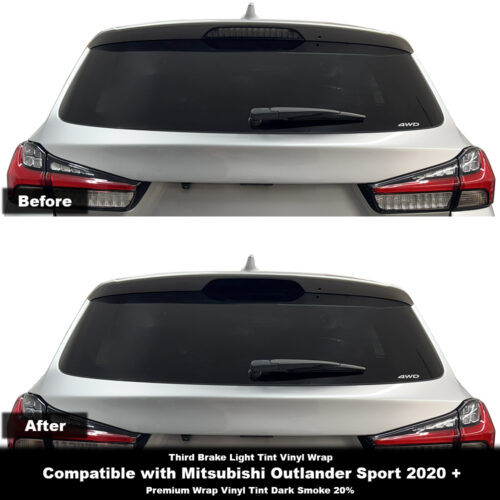 Crux Moto Third Brake Light Tint Vinyl Overlay – Dark Smoke 20% | Precision Fit for Mitsubishi Outlander Sport 2020 +