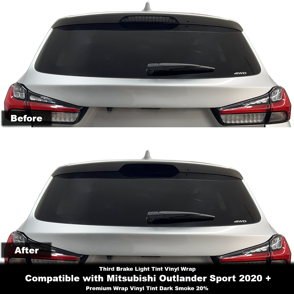 Crux Moto Third Brake Light Tint Vinyl Overlay – Dark Smoke 20% | Precision Fit for Mitsubishi Outlander Sport 2020 +