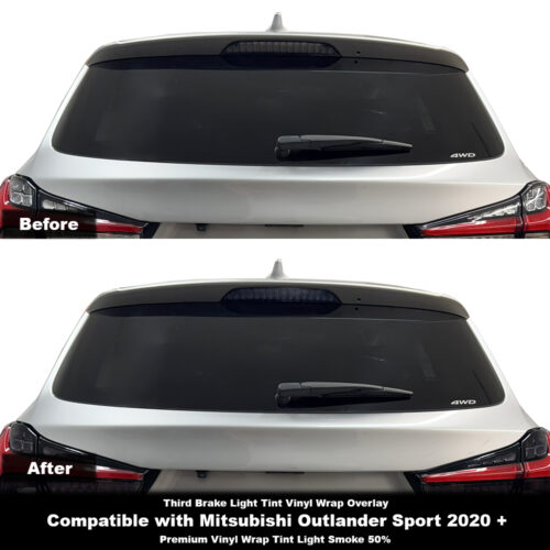 Crux Moto Third Brake Light Tint Vinyl Overlay – Light Smoke 50% | Precision Fit for Mitsubishi Outlander Sport 2020 +