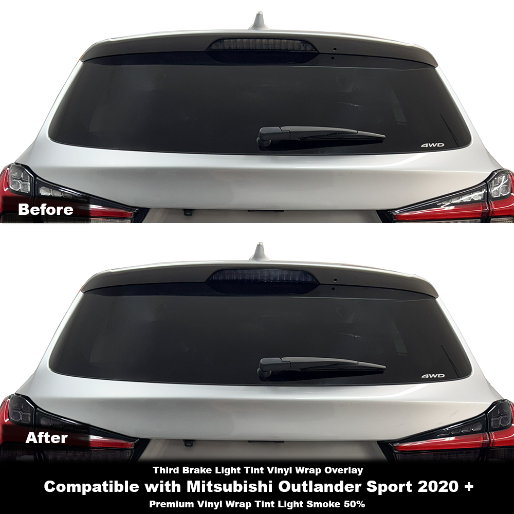 Crux Moto Third Brake Light Tint Vinyl Overlay – Light Smoke 50% | Precision Fit for Mitsubishi Outlander Sport 2020 +