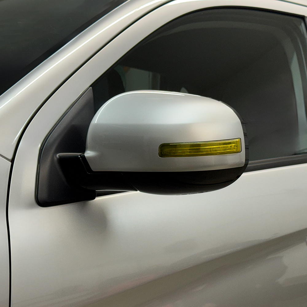 Crux Moto Mirror Turn Signal Tint Vinyl Overlay – Yellow | Precision Fit for Mitsubishi Outlander Sport 2020 +