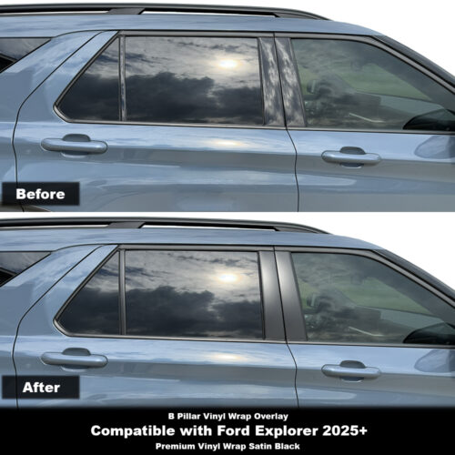 Crux Moto B Pillar Vinyl Wrap Overlay | Precision fit compatible with Ford Explorer 2025 +