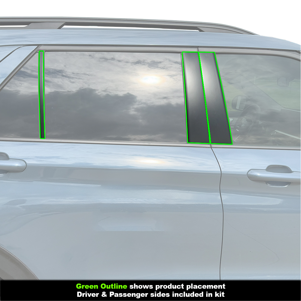 Crux Moto B Pillar Vinyl Wrap Overlay | Precision fit compatible with Ford Explorer 2025 + - Image 3