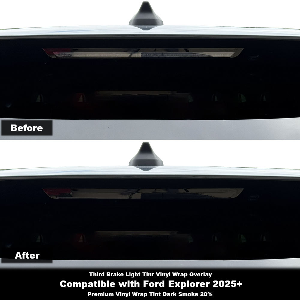 Crux Moto Third Brake Light Tint Vinyl Overlay – Dark Smoke 20% | Precision Fit for Ford Explorer 2025 +