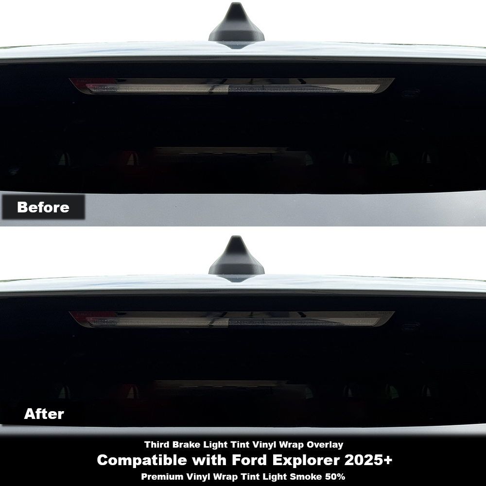 Crux Moto Third Brake Light Tint Vinyl Overlay – Light Smoke 50% | Precision Fit for Ford Explorer 2025 +