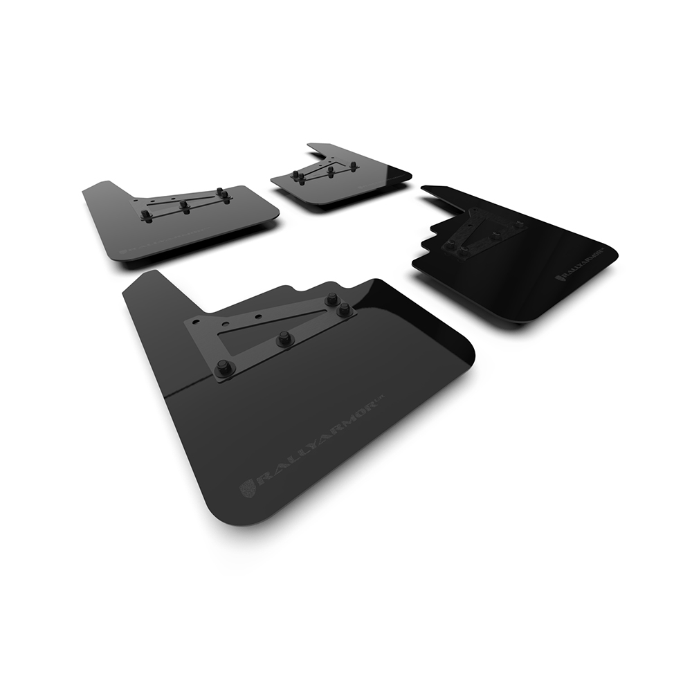 Rally Armor Urethane Mud Flaps with Metallic Black Logo for 2021 - 2025 F150