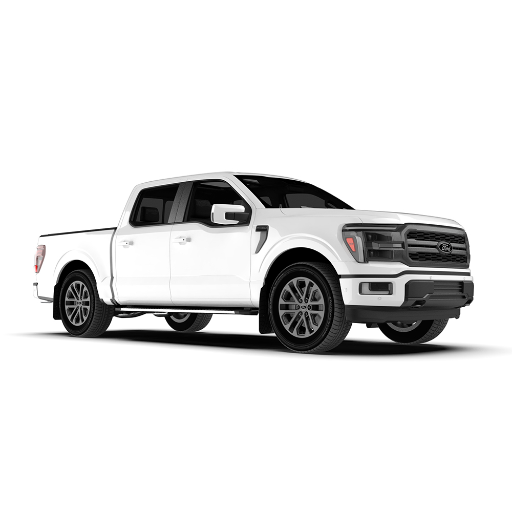 Rally Armor Urethane Mud Flaps with White Logo for 2021 - 2025 F150