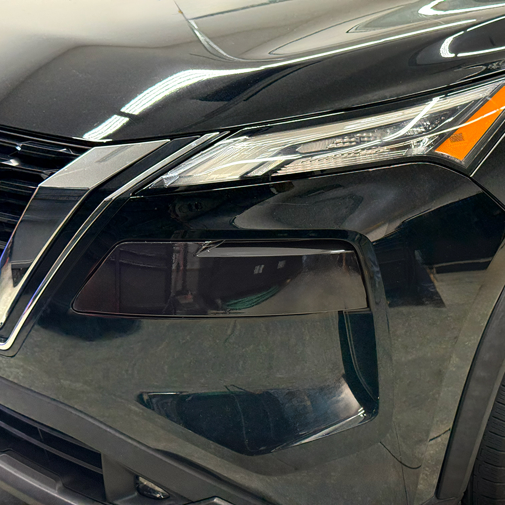 Crux Moto Headlight Tint Vinyl Overlay – Dark Smoke 20% | Precision Fit for Nissan Rogue 2021 +