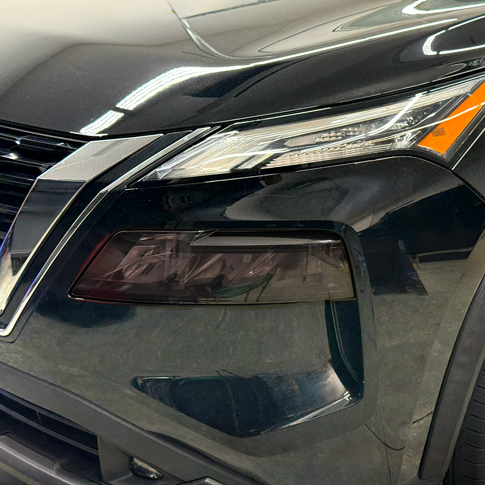Crux Moto Headlight Tint Vinyl Overlay – Light Smoke 50% | Precision Fit for Nissan Rouge 2021 +