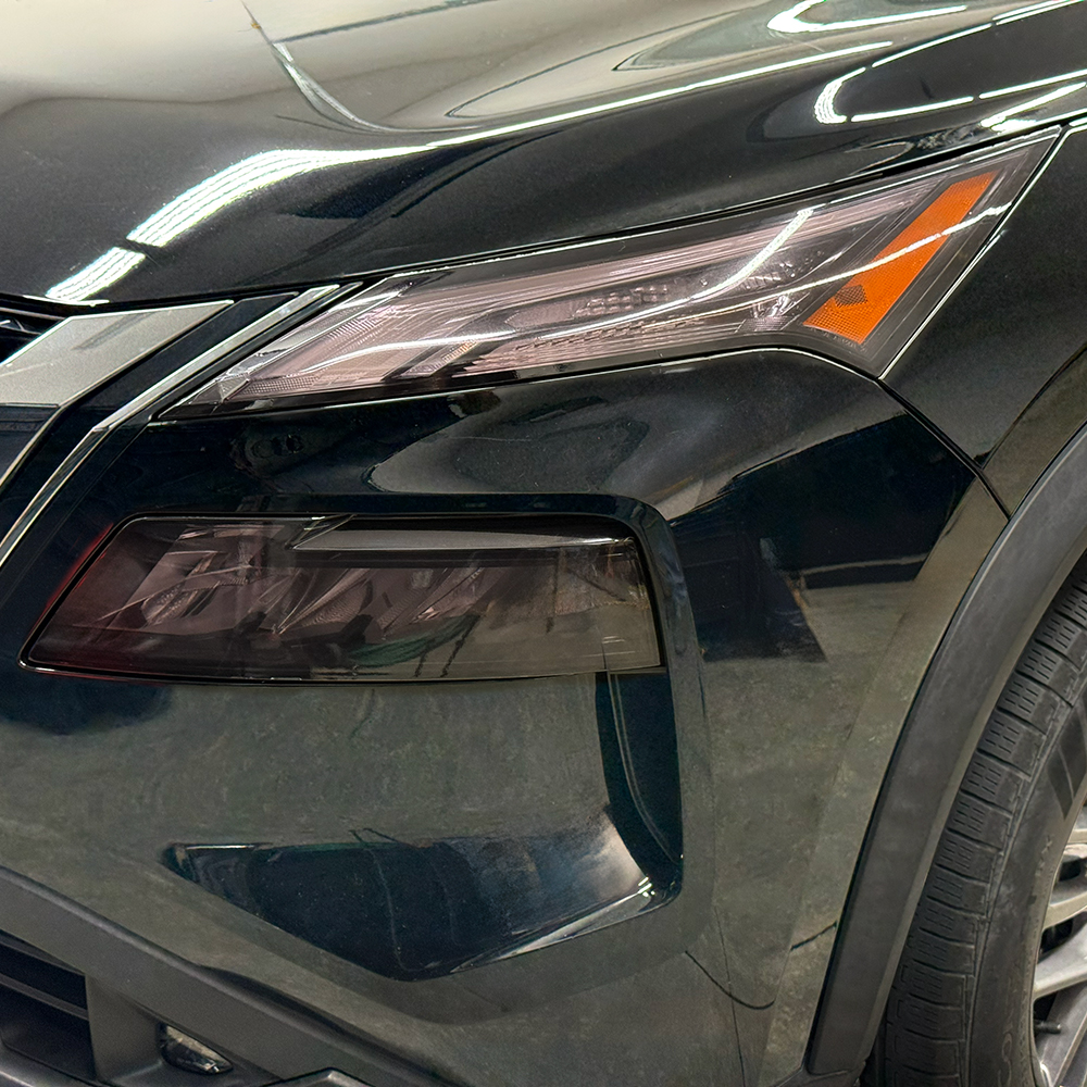 Crux Moto Headlight & DRL Tint Vinyl Overlay – Light Smoke 50% | Precision Fit for Nissan Rogue 2021 +