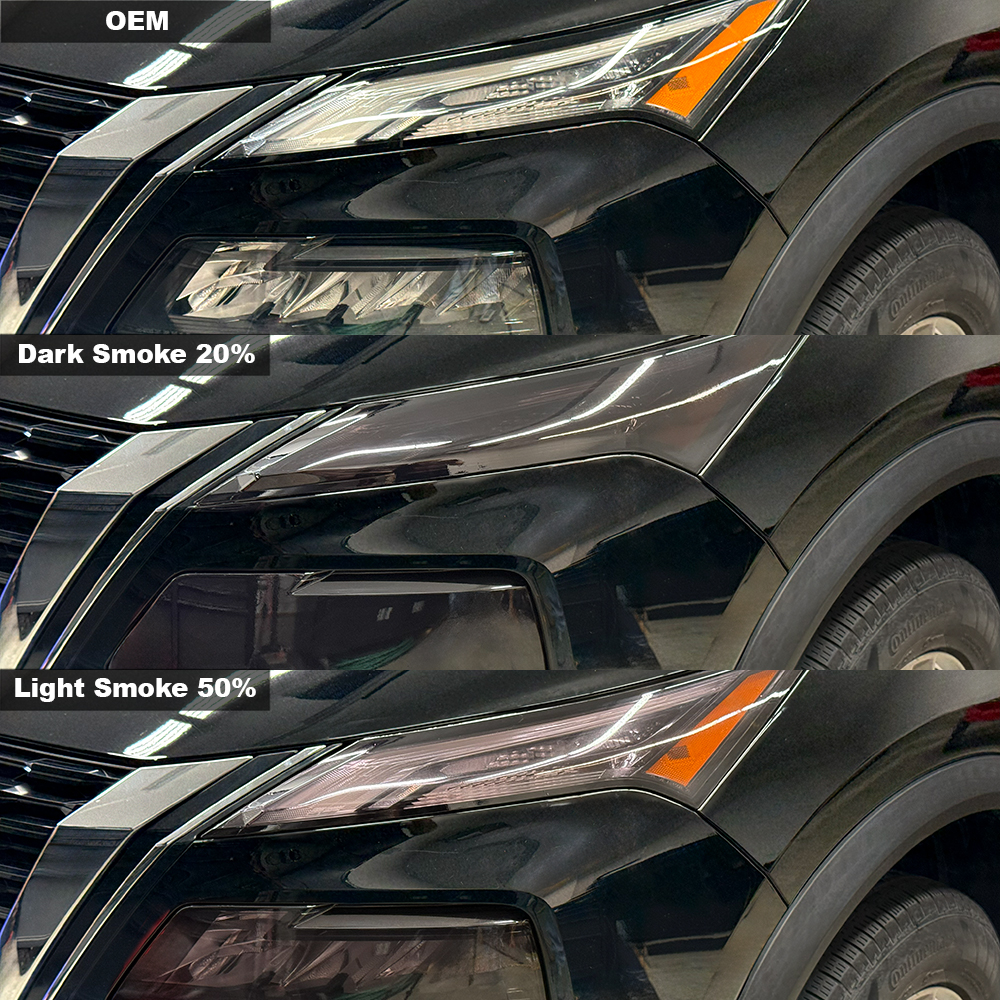 Crux Moto Headlight & DRL Tint Vinyl Overlay – Dark Smoke 20% | Precision Fit for Nissan Rogue 2021 + - Image 5