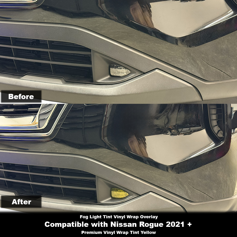 Crux Moto Fog Light Tint Vinyl Overlay – Yellow | Precision Fit for Nissan Rogue 2021 +