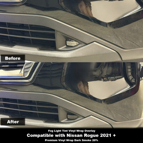 Crux Moto Fog Light Tint Vinyl Overlay – Dark Smoke 20% | Precision Fit for Nissan Rogue 2021 +