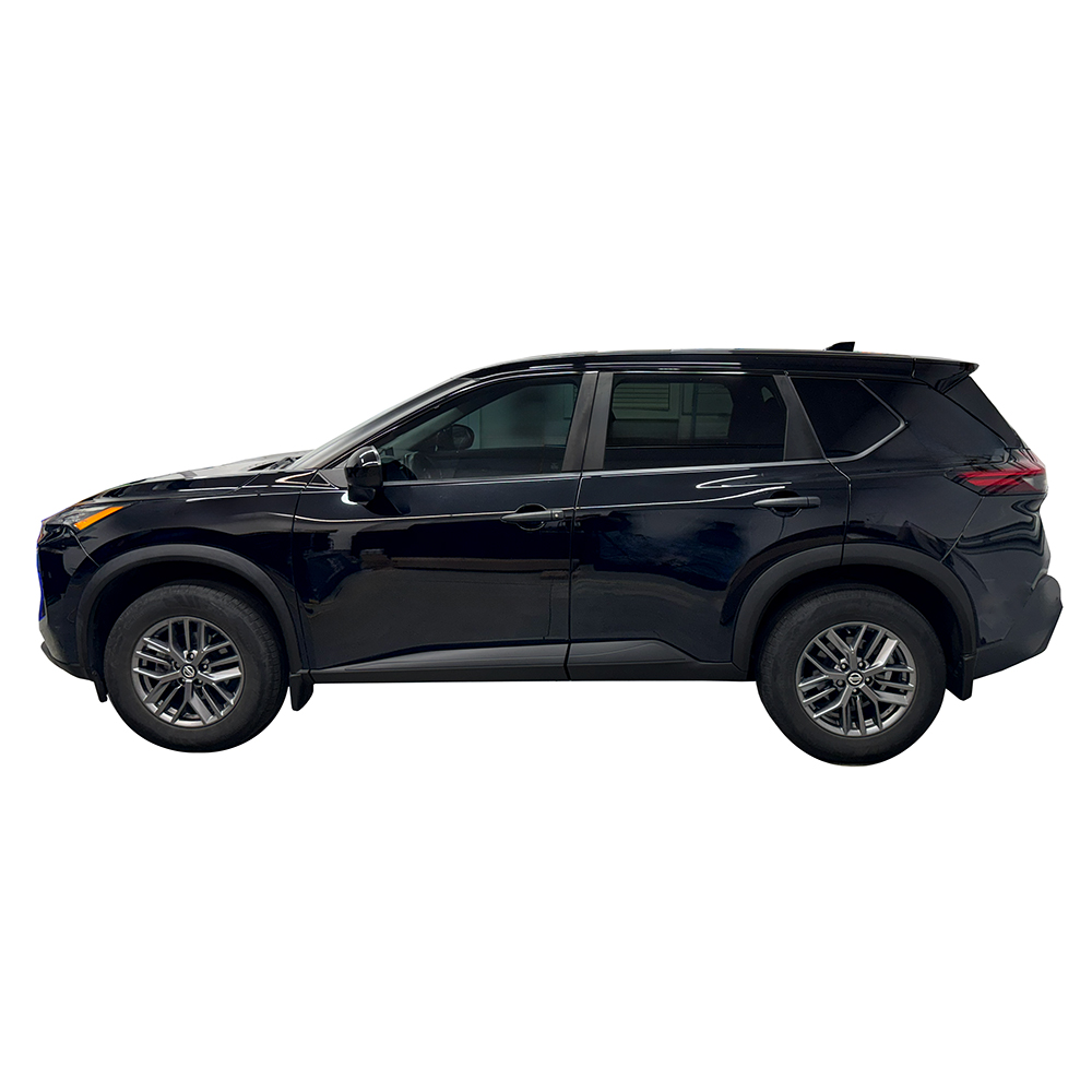 Crux Moto Window Chrome Delete Vinyl Wrap Overlay | Precision fit compatible with Nissan Rogue 2021 +