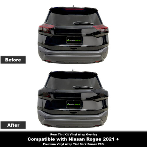 Crux Moto Rear Tint Kit Vinyl Overlays – Dark Smoke 20% | Precision Fit for Nissan Rogue 2021 +