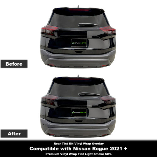 Crux Moto Rear Tint Kit Vinyl Overlays – Light Smoke 50% | Precision Fit for Nissan Rogue 2021 +