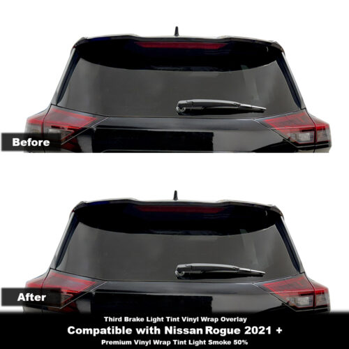 Crux Moto Third Brake Light Tint Vinyl Overlay – Light Smoke 50% | Precision Fit for Nissan Rogue 2021 +